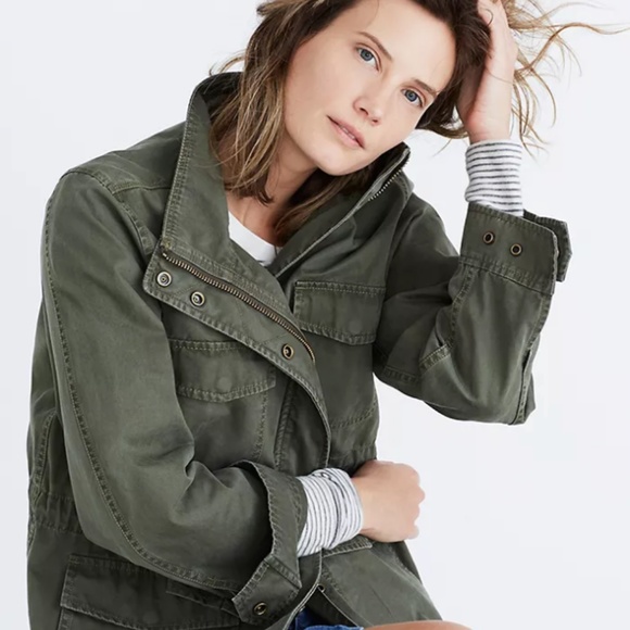 Madewell Utility Jacket in Olive Green - Picture 1 of 6